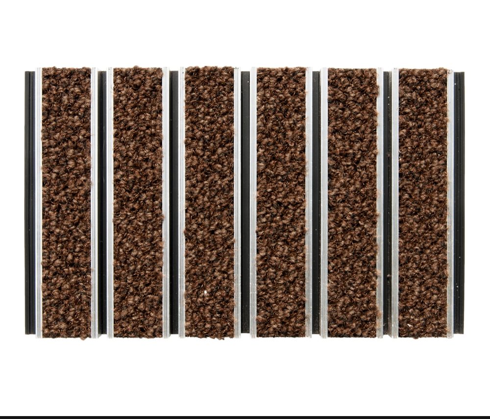 3M Nomad Optima aluminium recessed entrance matting with carpet inserts